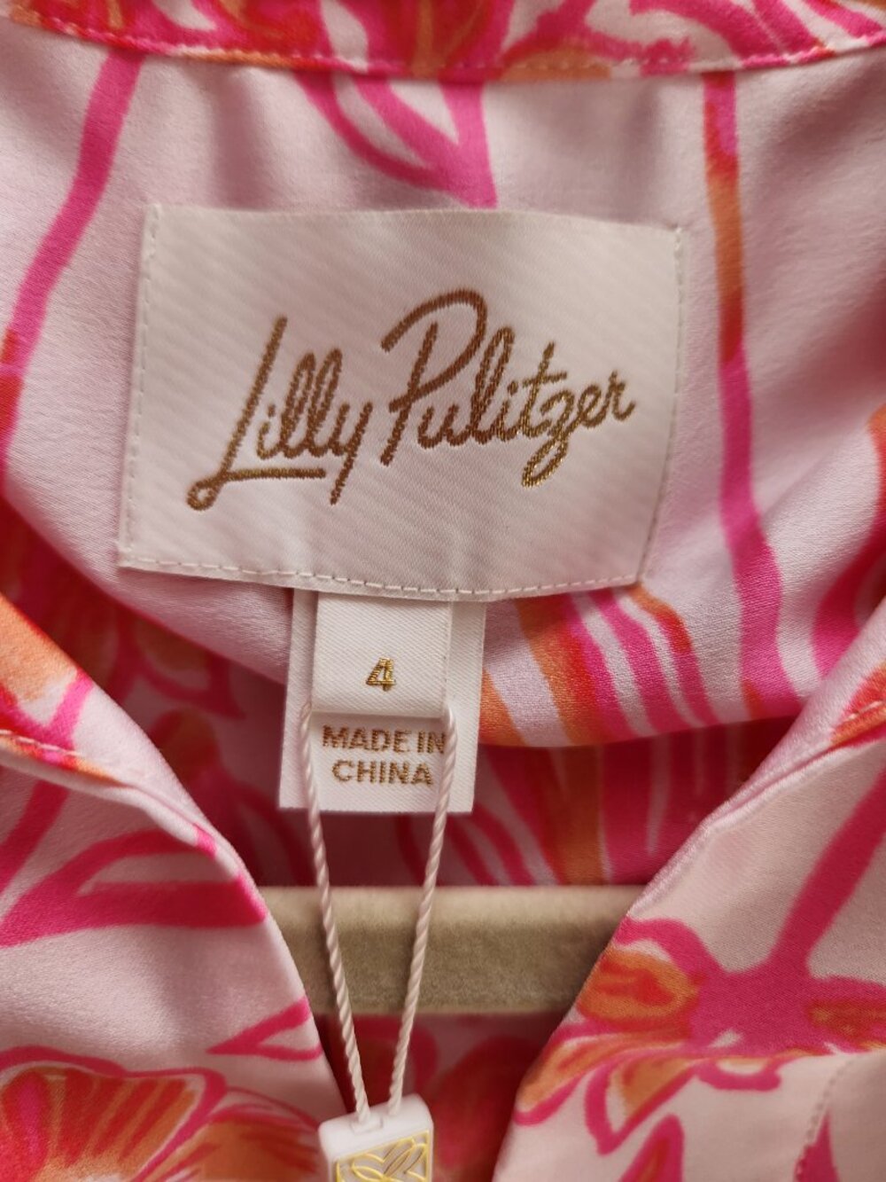 NWT Lilly Pulitzer Iralanne Popover Shirtdress Resort White Lovely Long Stems 4 - Picture 4 of 8